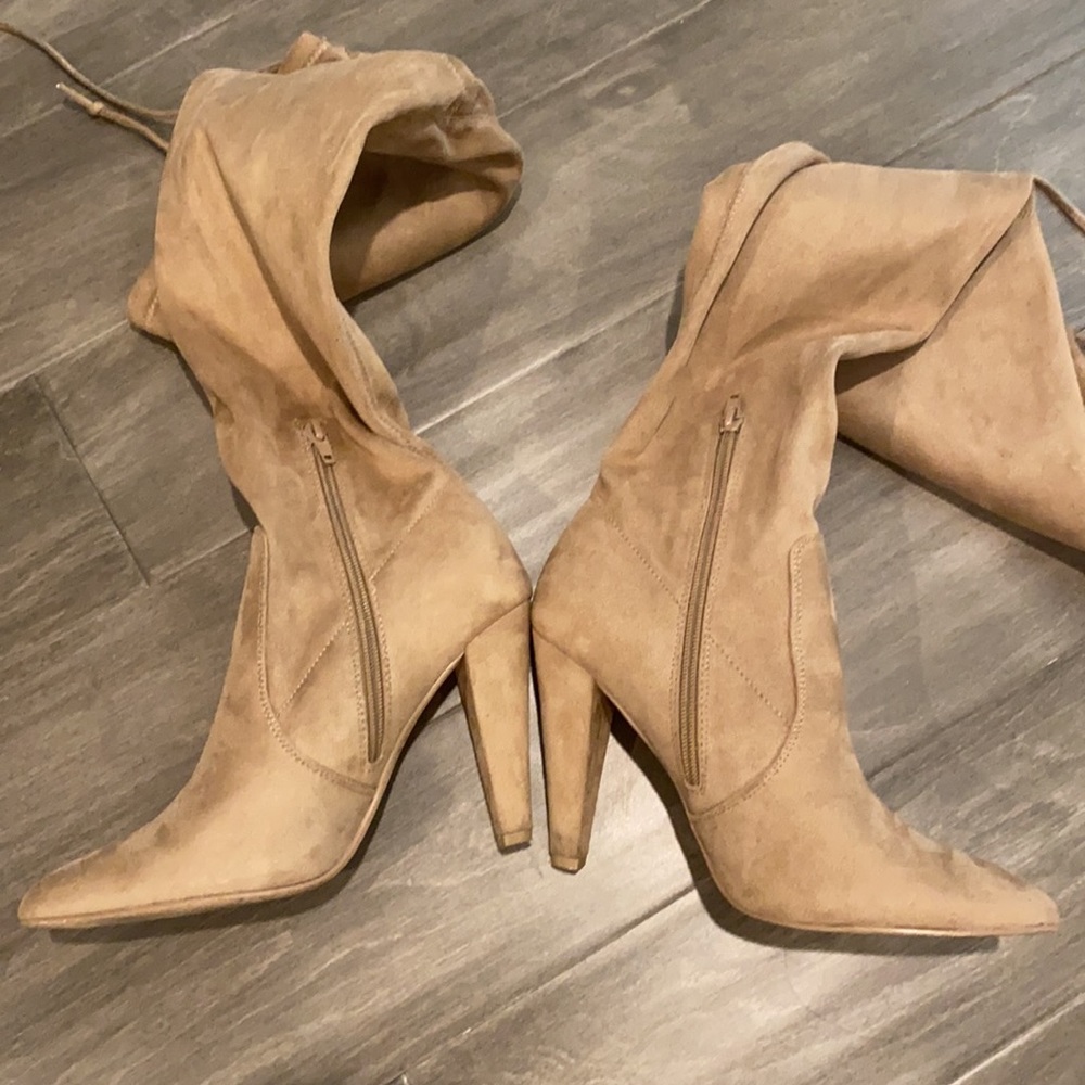 Faux Suede Over-the-Knee Boots
